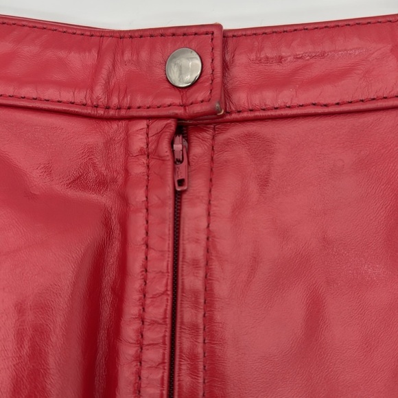 Vintage Red Leather Skirt | Berman’s | Size 6 | High-Waisted Pencil Skirt - Picture 3 of 10